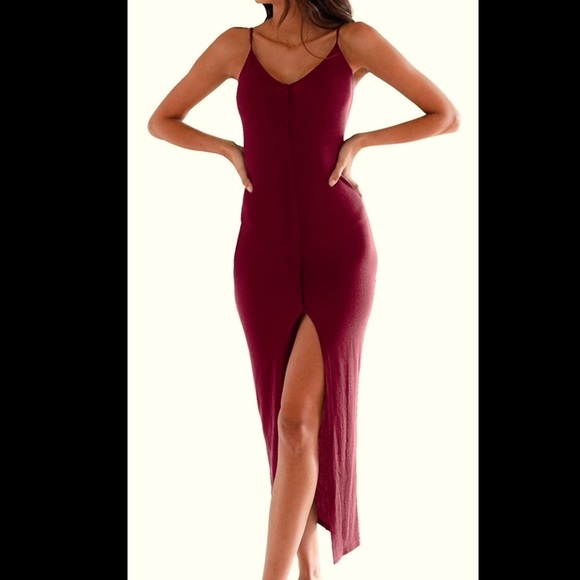 Bodycon Maxi Dress in Wine Red - SZ Medium ♥️NWT♥️ - Picture 1 of 5